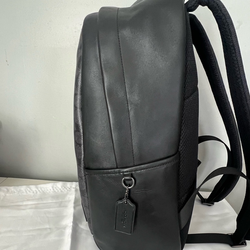 Coach Signature Black and Gray Men's Backpack - Picture 9 of 15